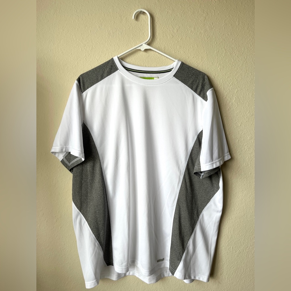 Men's White and Gray Athletic Shirt